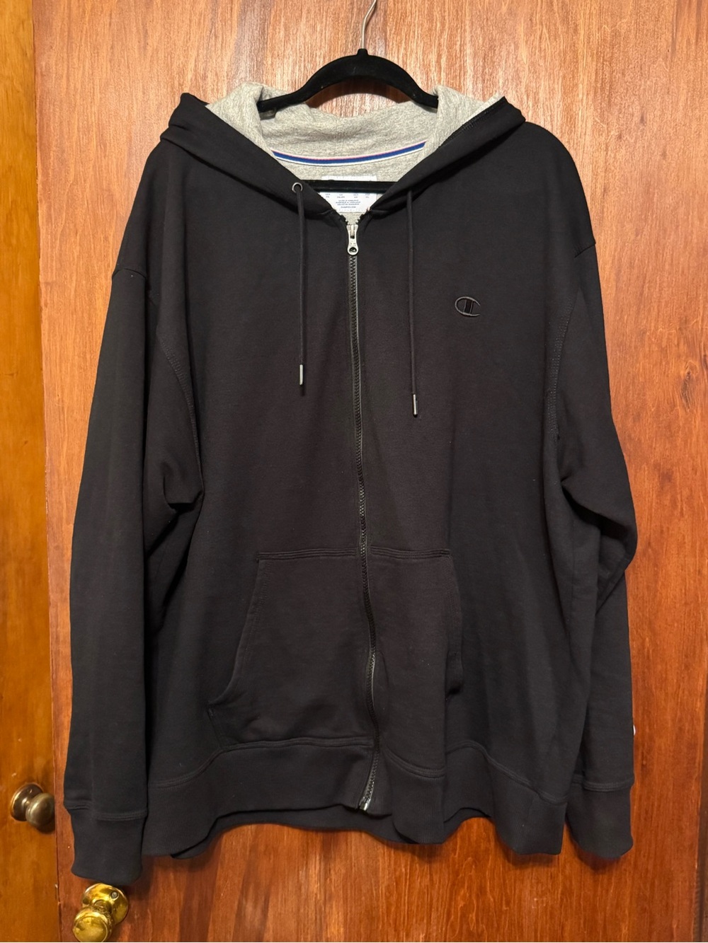 Champion Men’s Black Full-Zip Hooded Sweatshirt Size 2XL